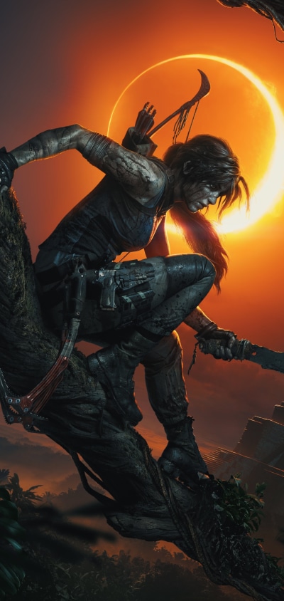 Video Game Shadow of the Tomb Raider, Woman Warrior, Lara Croft, 1440x3040