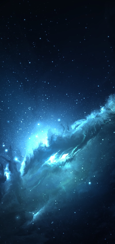Sci Fi Nebula, Space, Blue, 1440x3040