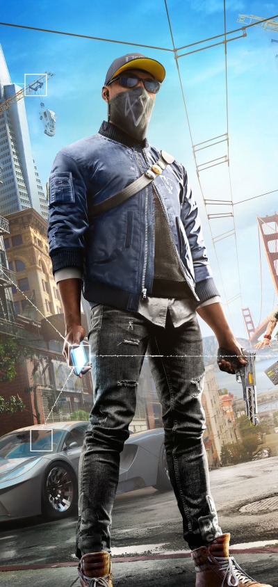 Video Game Watch Dogs 2, San Francisco, Marcus Holloway, 1440x3040