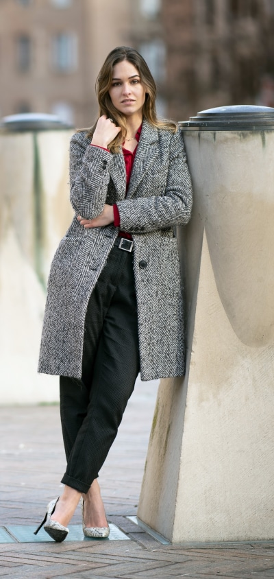 Women Model, Coat, Depth Of Field, Brunette, 1440x3040