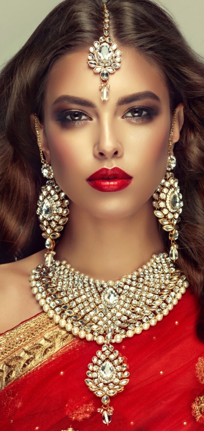 Women Model, Lipstick, Jewelry, Earrings, Brunette, Brown Eyes, 1440x3040