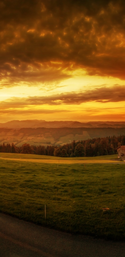 Photography Sunset, Landscape, Switzerland, 1440x2960