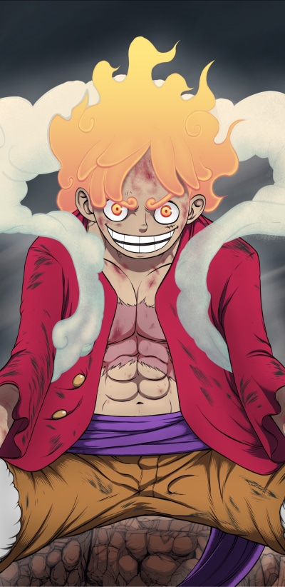 Anime One Piece, Monkey D. Luffy, Gear 5 (One Piece), 1440x2960