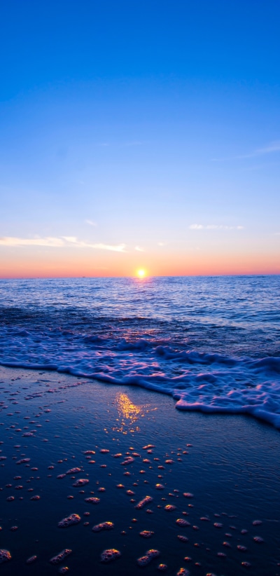 Earth Sunset, Ocean, 1440x2960