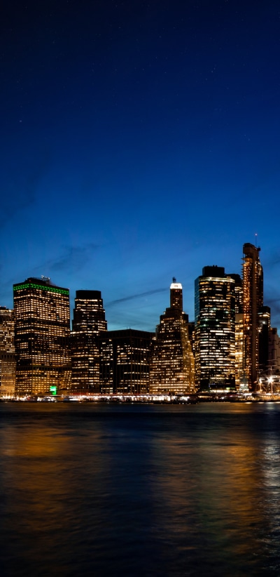 Man Made Manhattan, Building, New York, Skyscraper, USA, Night, 1440x2960