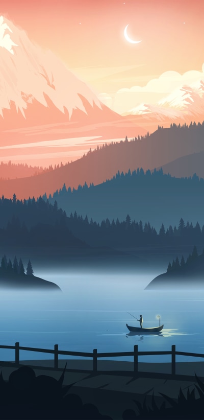 Artistic Lake, 1440x2960
