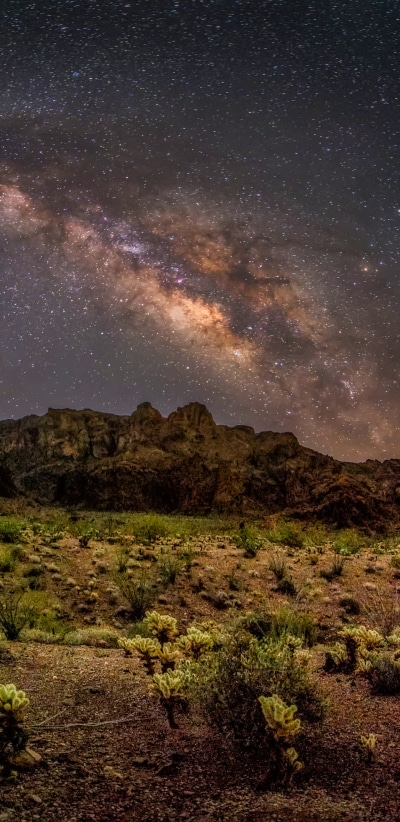 Earth Desert, Starry Sky, Night, Milky Way, Nature, Landscape, 1440x2960
