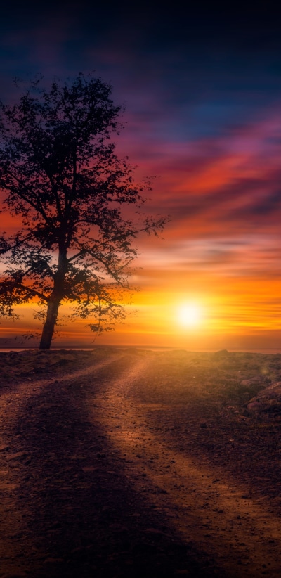 Earth Sunset, Dirt Road, Sky, Nature, 1440x2960