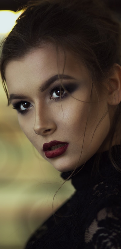 Women Model, Brown Eyes, Lipstick, 1440x2960