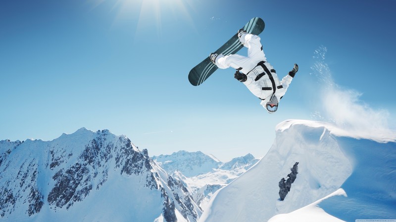 Extreme snowboarding, winter, jump, snow