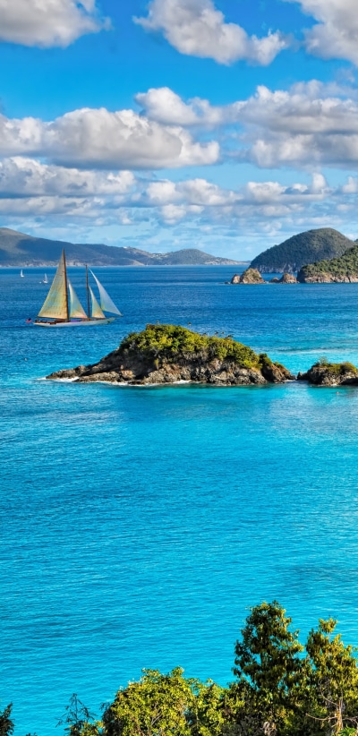 Photography Ocean, Sailboat, Nature, Cloud, Island, Boat, 1440x2960