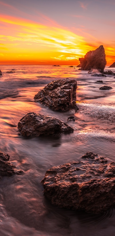 Earth Sunset, California, Horizon, Ocean, Nature, 1440x2960