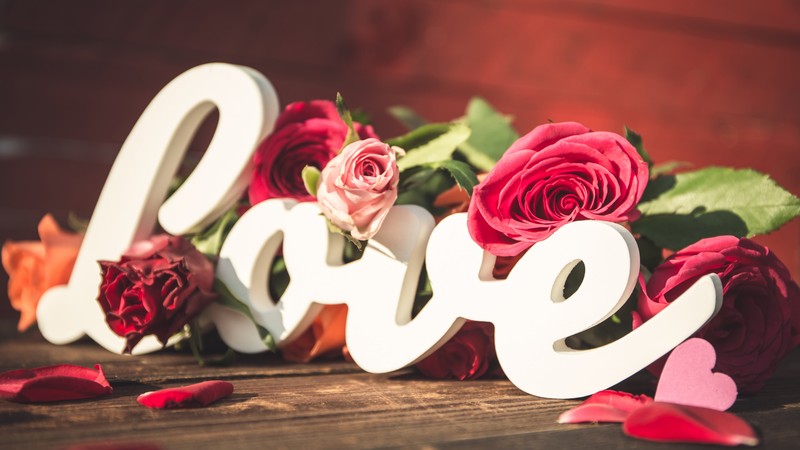 love image, heart, 4K