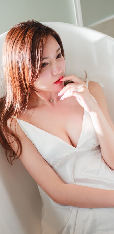 Women Model, Brunette, Asian, White Dress, 1440x2960