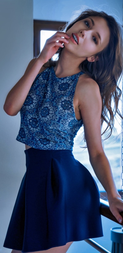 Women Model, Brunette, Skirt, 1440x2960