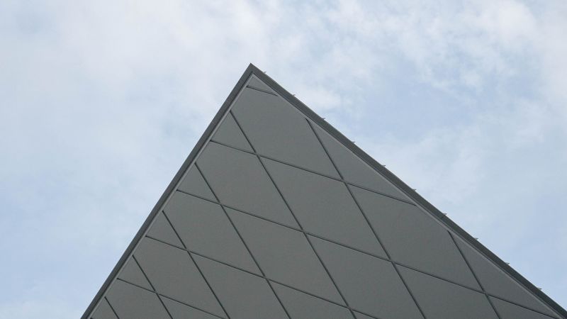 pyramid, angle, sky, minimalism, 4k