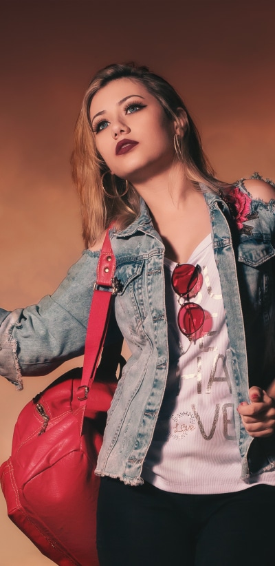 Women Model, Lipstick, Blonde, Blue Eyes, Earrings, 1440x2960