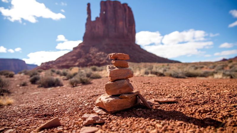 balance, desert, canyon, 4k
