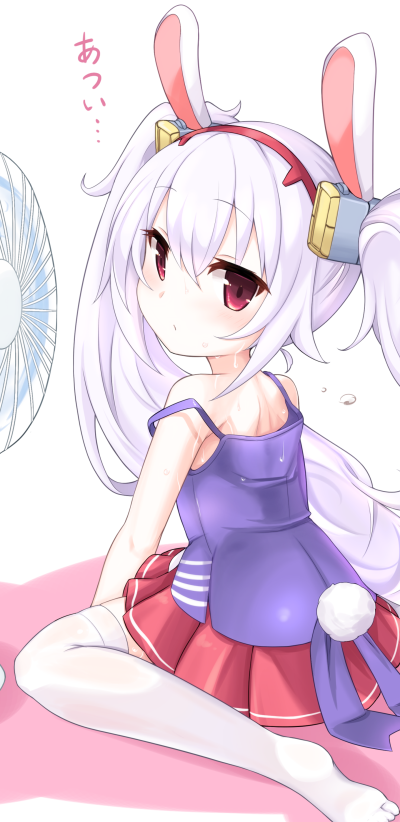 Anime Azur Lane, White Hair, Animal Ears, Red Eyes, Laffey (Azur Lane), 1440x2960