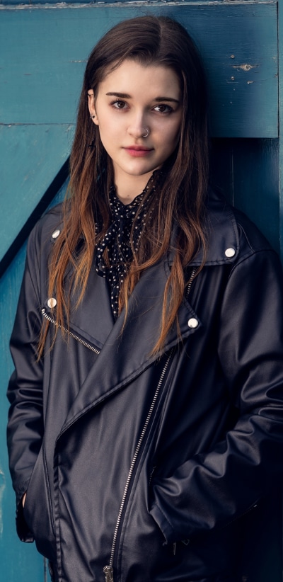 Women Model, Brunette, Leather Jacket, Brown Eyes, 1440x2960