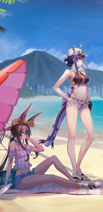 Video Game Arknights, Chen (Arknights), Amiya (Arknights), 1440x2960