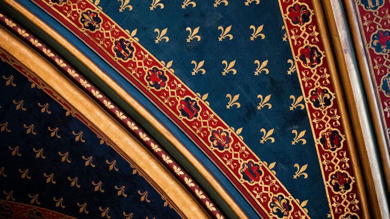 ceiling, arch, patterns, architecture, 4k