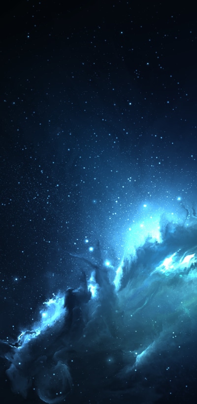 Sci Fi Nebula, Space, Blue, 1440x2960