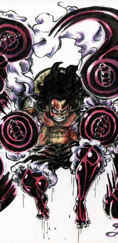 Anime One Piece, Gear Fourth, Snake Man (Mega Man), Monkey D. Luffy, 1440x2960