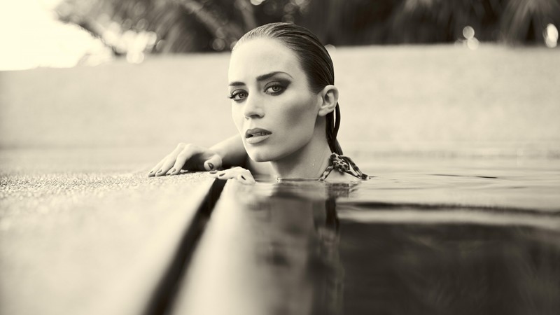 Emily Blunt, beauty, brunette, 4K