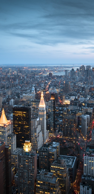 Man Made Manhattan, Building, Evening, City, Cityscape, Horizon, 1440x2960