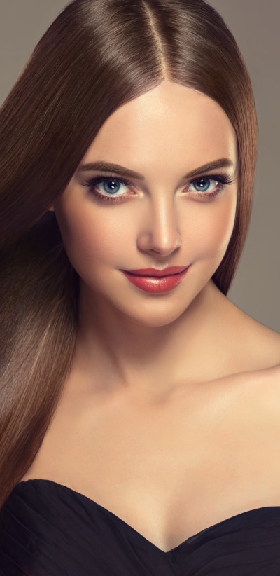 Women Model, Lipstick, Blue Eyes, Brunette, Long Hair, 1440x2960