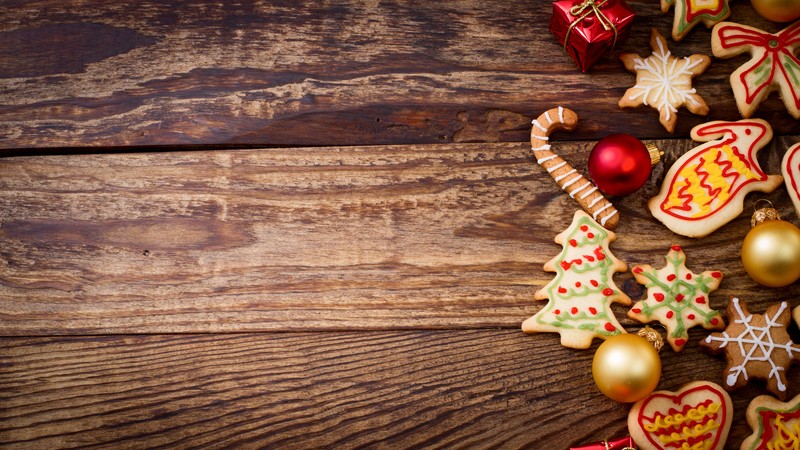 Christmas, New Year, cookies, 4K