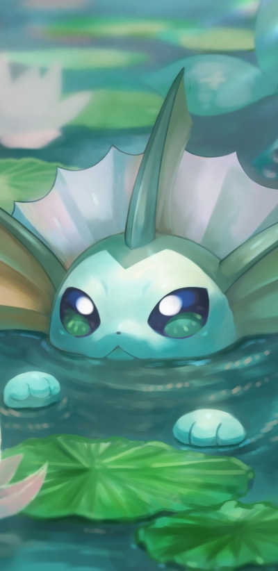 Video Game Pokémon, Lotad (Pokémon), Vaporeon (Pokémon), 1440x2960