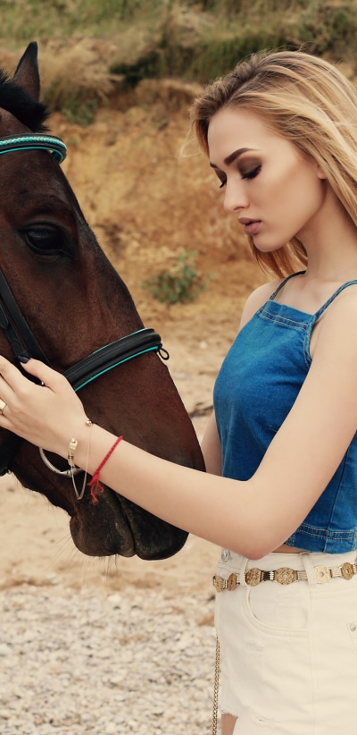 Women Model, Mood, Blonde, Horse, 1440x2960