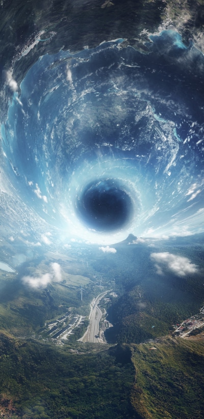 Sci Fi Black Hole, Landscape, 1440x2960