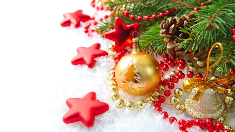 Christmas, New Year, decoration, fir-tree, 4K