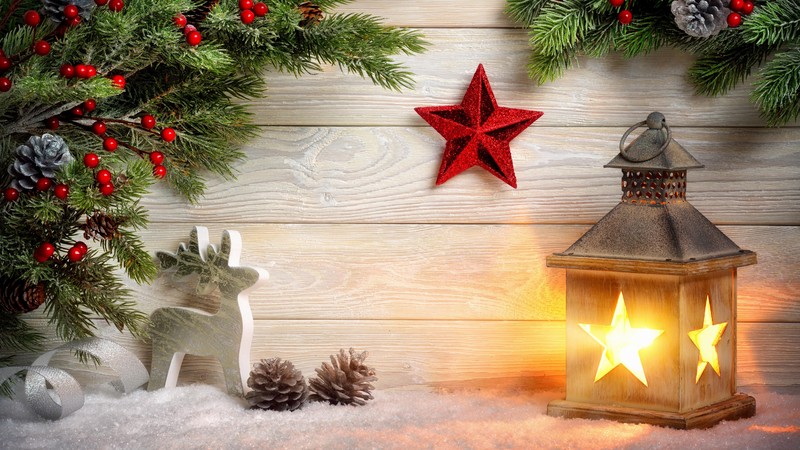 Christmas, New Year, toys, fir-tree, lamp, decorations, 4K
