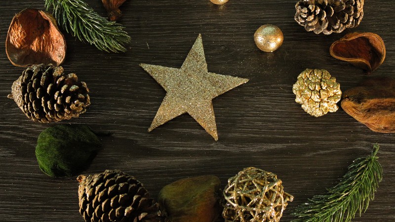 Christmas, New Year, decorations, star, 4K