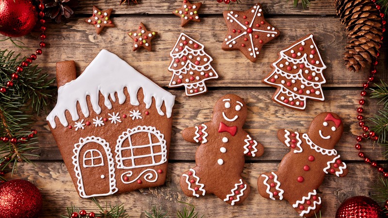 Christmas, New Year, cookies, 4k