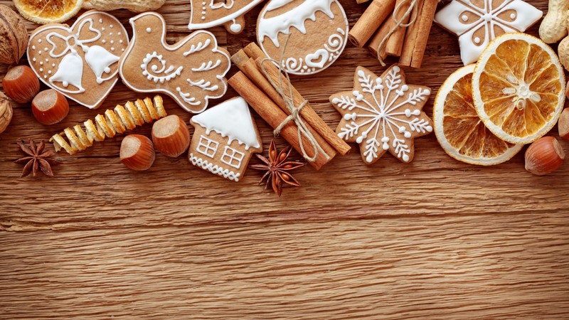 Christmas, New Year, cake, cinnamon, 4k