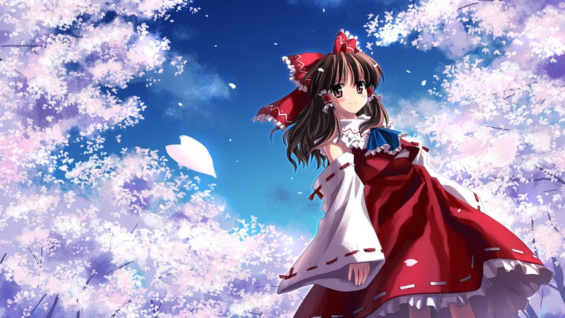 anime, Hakurei Reimu, girl, beauty, 4K