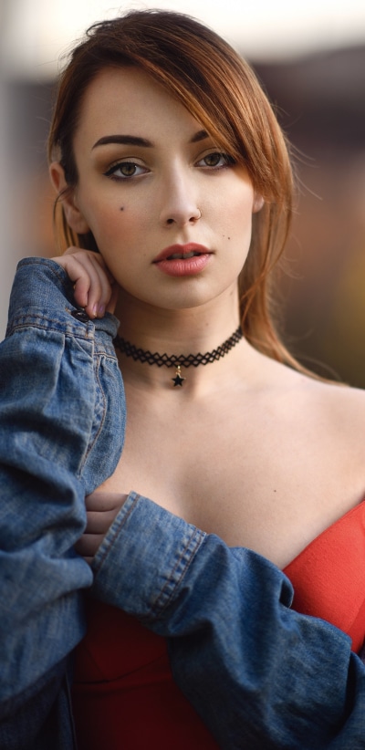 Women Model, Redhead, Lipstick, 1440x2960