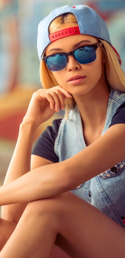 Women Model, Sunglasses, Cap, Blonde, 1440x2960