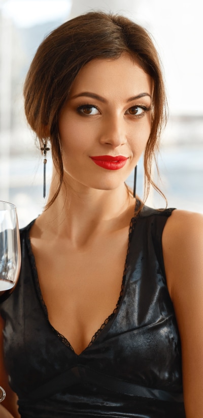 Women Model, Brown Eyes, Lipstick, Brunette, 1440x2960