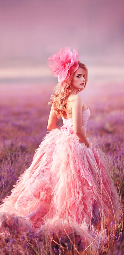 Women Model, Lavender, Dress, Blonde, 1440x2960