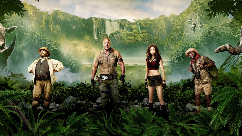 Jumanji: Welcome to the Jungle, Jack Black, Kevin Hart, Dwayne Johnson, Karen Gillan, 4K