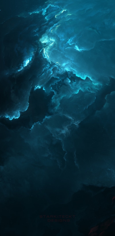 Sci Fi Nebula, Blue, Space, 1440x2960