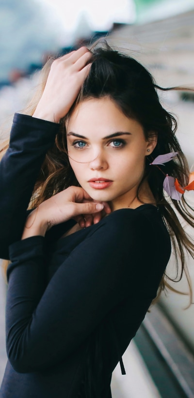 Women Model, Brunette, Blue Eyes, 1440x2960