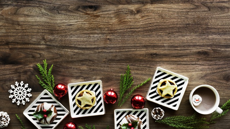 Christmas, New Year, toys, fir-tree, cake, 4K