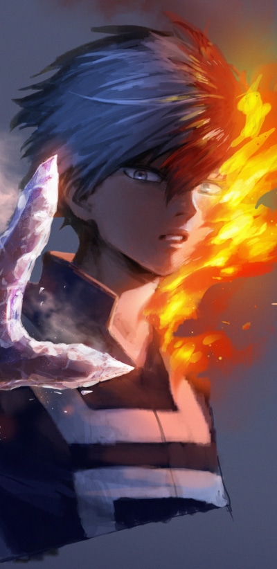 Anime My Hero Academia, Shoto Todoroki, 1440x2960